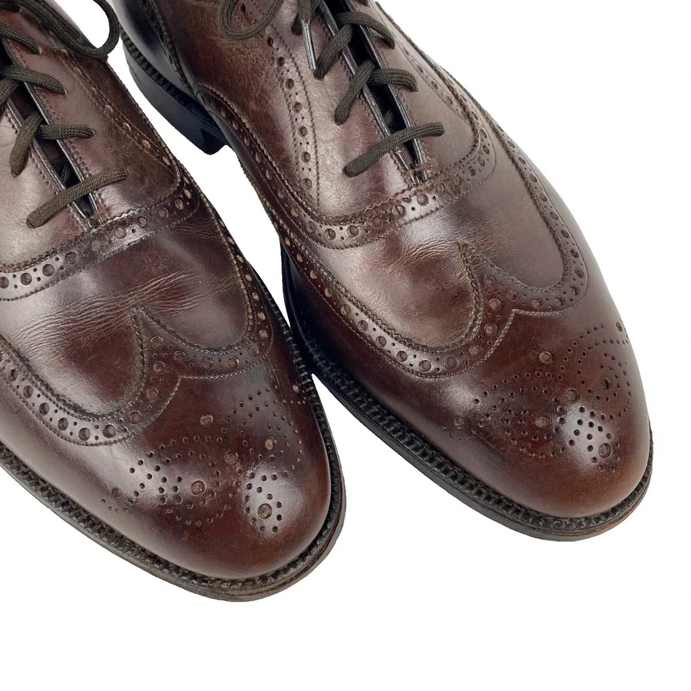 Church's Custom Grade Oxford Brogue Luxury Shoes Men's 10.5 C Brown Lace Up Fine